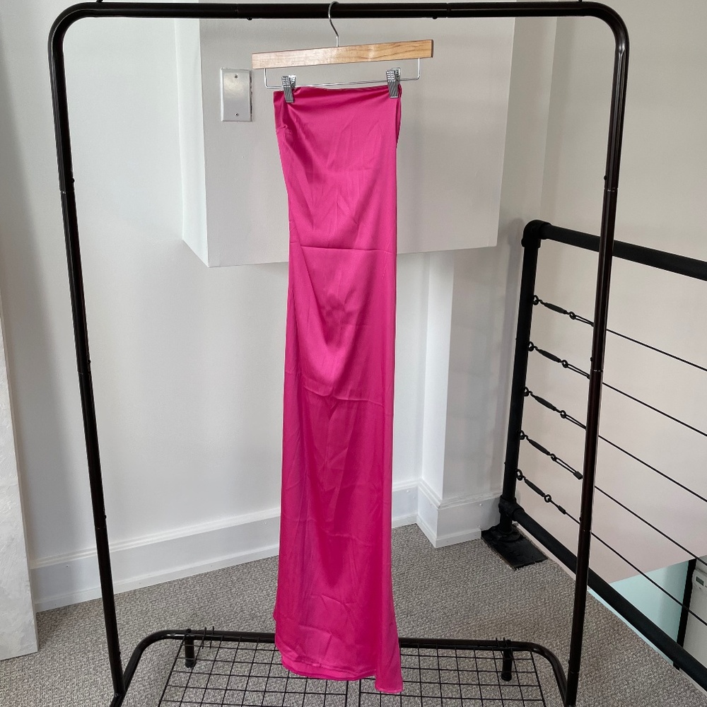 Strapless Open Back Dress